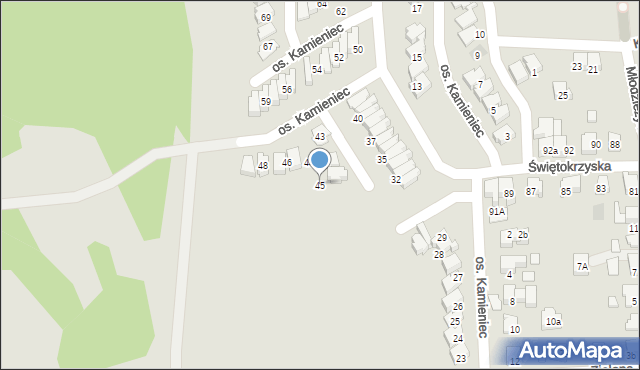 Kęty, Osiedle Kamieniec, 45, mapa Kęty