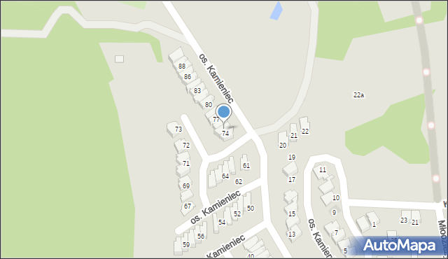 Kęty, Osiedle Kamieniec, 75, mapa Kęty