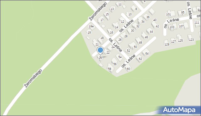 Kęty, Osiedle Leśne, 20, mapa Kęty