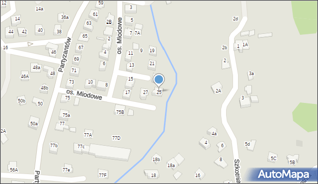 Kęty, Osiedle Miodowe, 25, mapa Kęty
