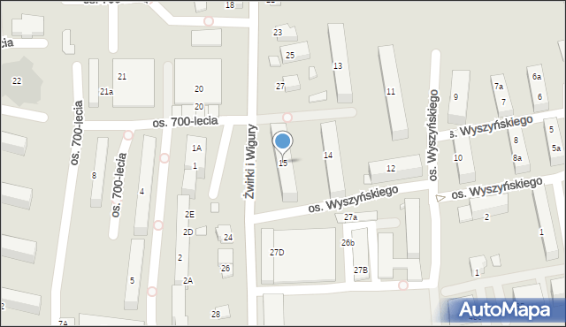 Kęty, Osiedle Wyszyńskiego Stefana, ks. kard., 15, mapa Kęty