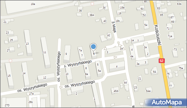Kęty, Osiedle Wyszyńskiego Stefana, ks. kard., 6, mapa Kęty