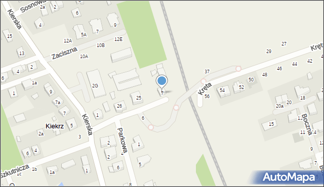 Kiekrz, Ostra, 7, mapa Kiekrz