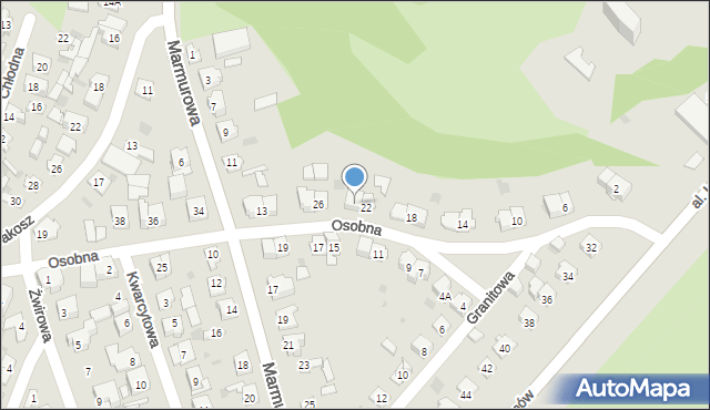 Kielce, Osobna, 24, mapa Kielc