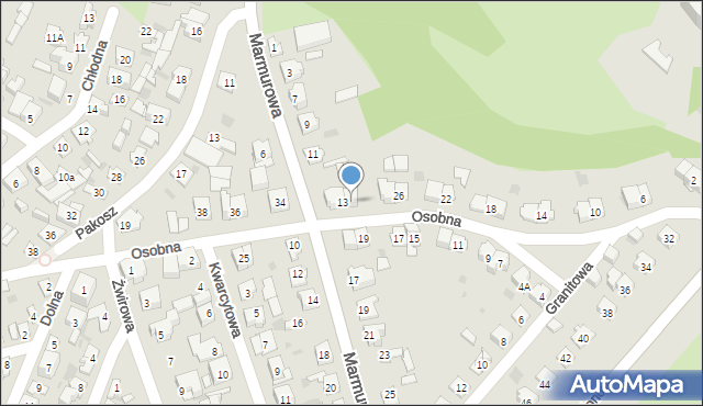 Kielce, Osobna, 30, mapa Kielc