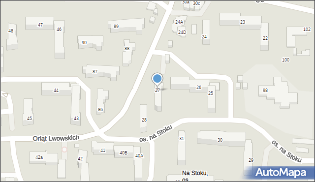 Kielce, Osiedle na Stoku, 27, mapa Kielc