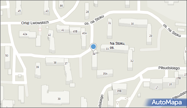 Kielce, Osiedle na Stoku, 34, mapa Kielc