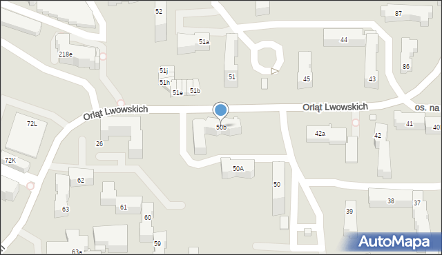 Kielce, Osiedle na Stoku, 50b, mapa Kielc