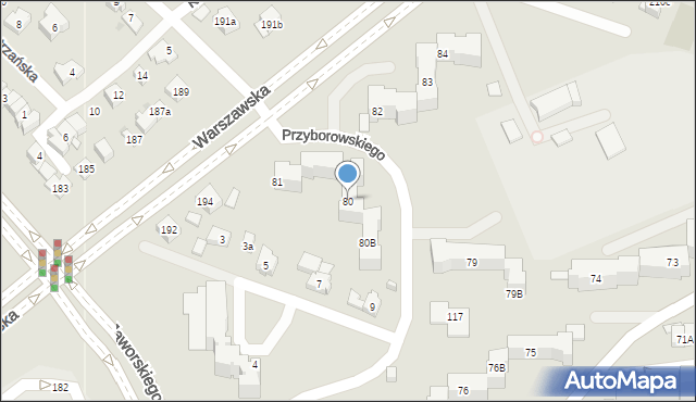 Kielce, Osiedle na Stoku, 80, mapa Kielc