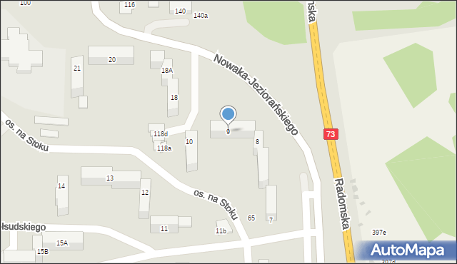 Kielce, Osiedle na Stoku, 9, mapa Kielc