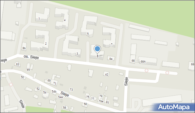 Kielce, Osiedle Sieje, 6, mapa Kielc