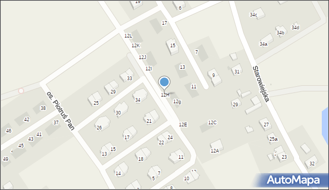 Kiełpino, Osiedle Piotruś Pan, 12H, mapa Kiełpino