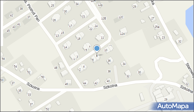Kiełpino, Osiedle Piotruś Pan, 8, mapa Kiełpino