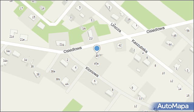 Kiełpino, Osiedlowa, 40, mapa Kiełpino