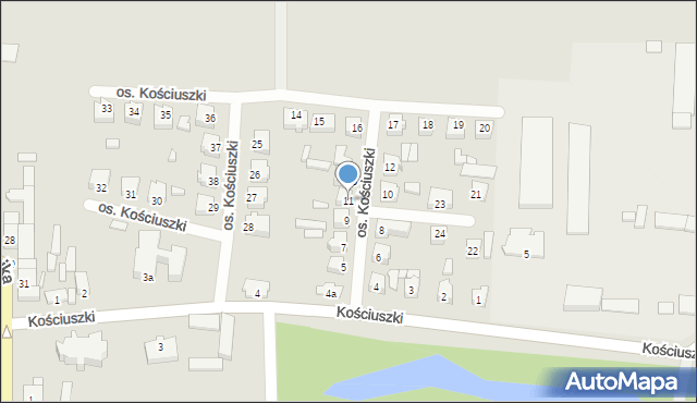 Kiernozia, Osiedle Kościuszki Tadeusza, gen., 11, mapa Kiernozia