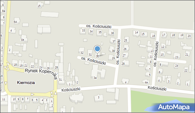 Kiernozia, Osiedle Kościuszki Tadeusza, gen., 30, mapa Kiernozia
