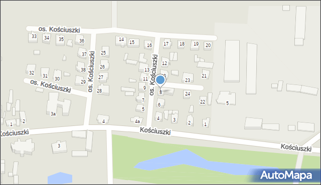 Kiernozia, Osiedle Kościuszki Tadeusza, gen., 8, mapa Kiernozia