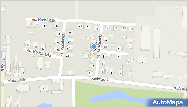 Kiernozia, Osiedle Kościuszki Tadeusza, gen., 9, mapa Kiernozia