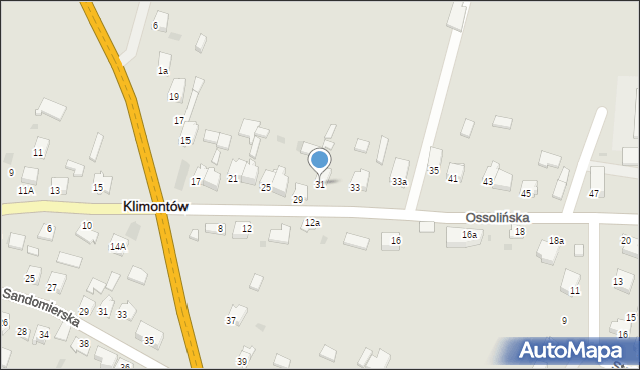 Klimontów, Ossolińska, 31, mapa Klimontów