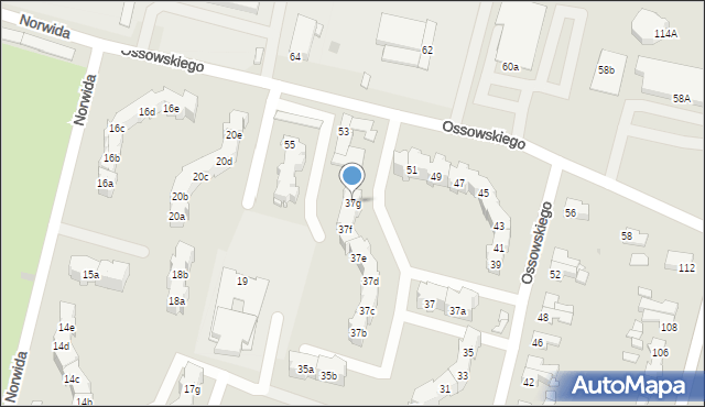Kluczbork, Ossowskiego, 37g, mapa Kluczbork
