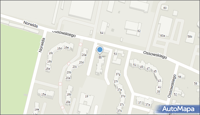 Kluczbork, Ossowskiego, 55, mapa Kluczbork