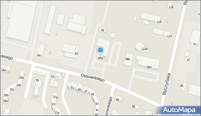 Kluczbork, Ossowskiego, 60a, mapa Kluczbork