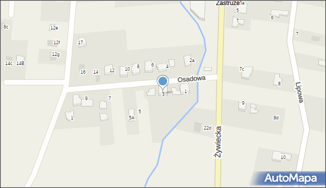 Kobiernice, Osadowa, 3, mapa Kobiernice