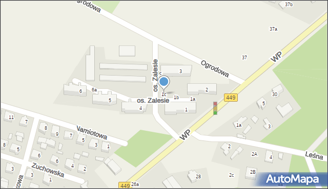 Kobyla Góra, Osiedle Zalesie, 1c, mapa Kobyla Góra