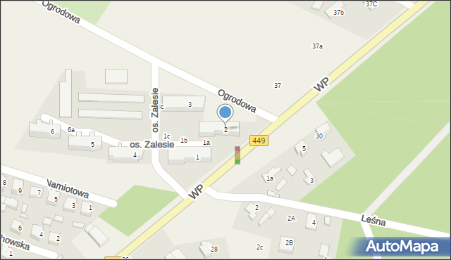 Kobyla Góra, Osiedle Zalesie, 2, mapa Kobyla Góra