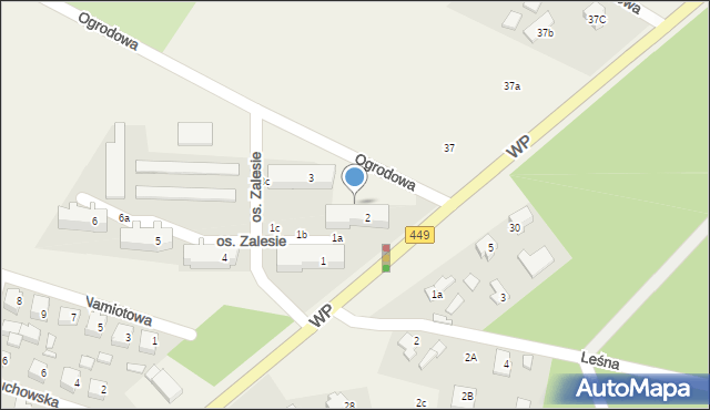 Kobyla Góra, Osiedle Zalesie, 2b, mapa Kobyla Góra