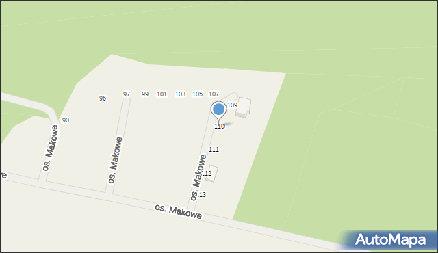 Kobylanka, Osiedle Makowe, 110, mapa Kobylanka