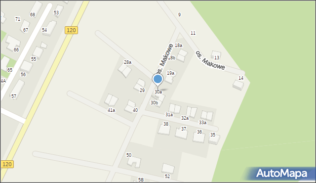 Kobylanka, Osiedle Makowe, 30a, mapa Kobylanka