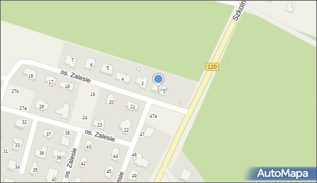 Kobylanka, Osiedle Zalesie, 1-2, mapa Kobylanka