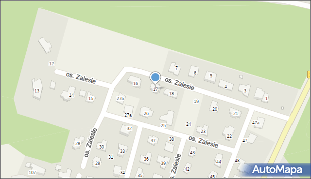 Kobylanka, Osiedle Zalesie, 17, mapa Kobylanka