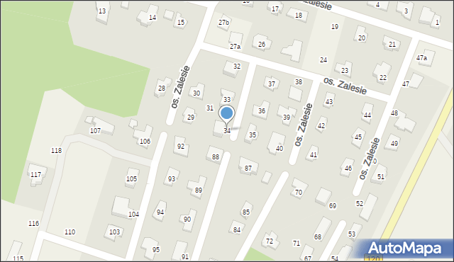 Kobylanka, Osiedle Zalesie, 34, mapa Kobylanka
