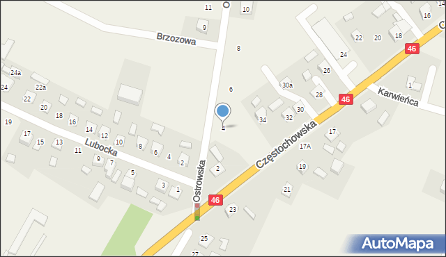 Kochanowice, Ostrowska, 4, mapa Kochanowice
