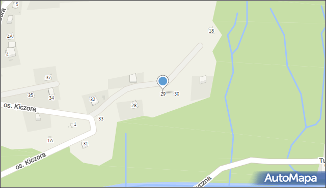Kocierz Rychwałdzki, Osiedle Kiczora, 29, mapa Kocierz Rychwałdzki