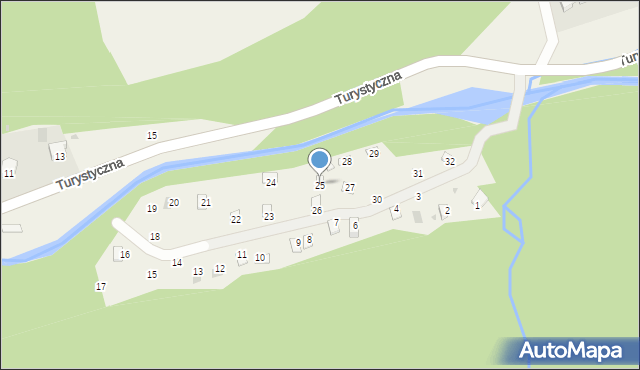 Kocierz Rychwałdzki, Osiedle Spokojne, 25, mapa Kocierz Rychwałdzki