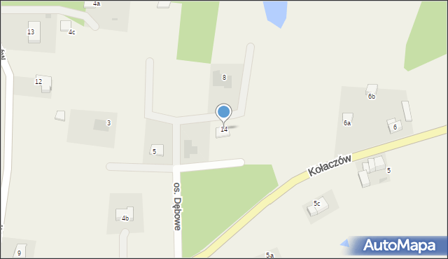 Kołaczów, Osiedle Dębowe, 14, mapa Kołaczów