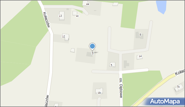 Kołaczów, Osiedle Dębowe, 3, mapa Kołaczów