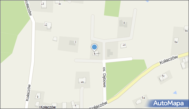 Kołaczów, Osiedle Dębowe, 5, mapa Kołaczów