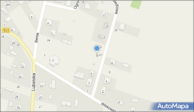 Komarówka Podlaska, Osiedlowa, 9, mapa Komarówka Podlaska