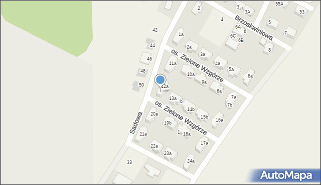 Komorniki, Osiedle Zielone Wzgórze, 12b, mapa Komorniki