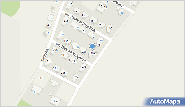 Komorniki, Osiedle Zielone Wzgórze, 16a, mapa Komorniki
