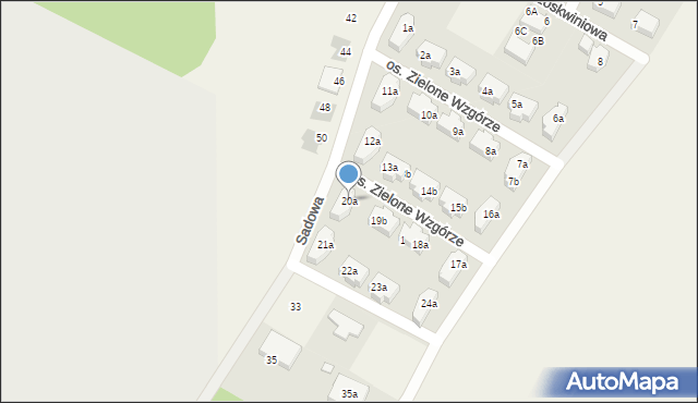 Komorniki, Osiedle Zielone Wzgórze, 20a, mapa Komorniki