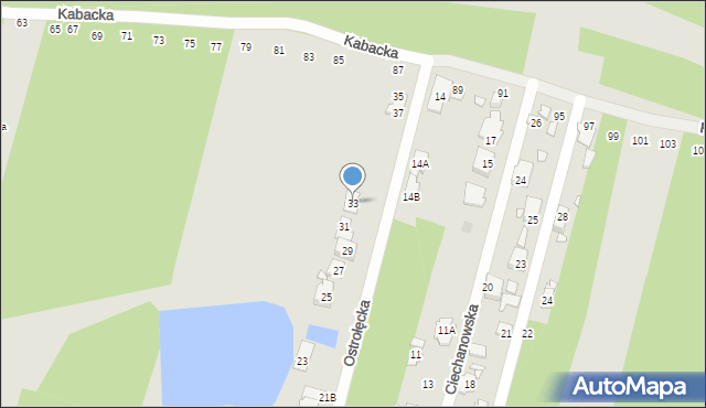 Konstancin-Jeziorna, Ostrołęcka, 33, mapa Konstancin-Jeziorna