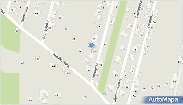 Konstancin-Jeziorna, Ostrołęcka, 3A, mapa Konstancin-Jeziorna