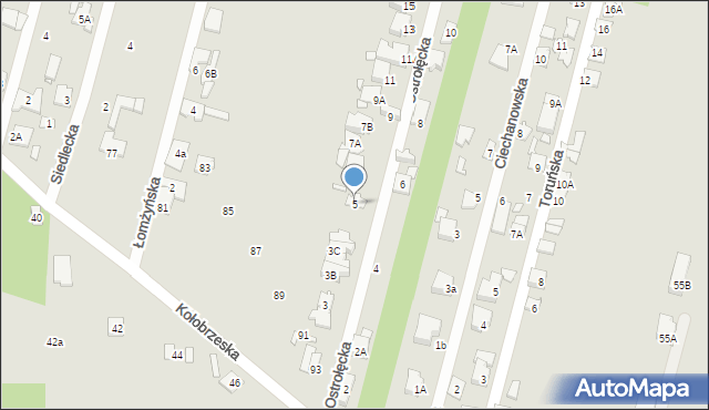 Konstancin-Jeziorna, Ostrołęcka, 5, mapa Konstancin-Jeziorna