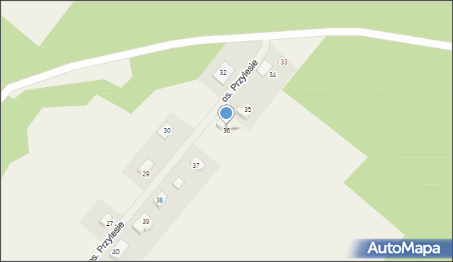 Kopanki, Osiedle Przylesie, 36, mapa Kopanki