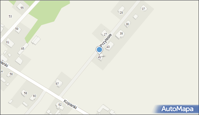 Kopanki, Osiedle Przylesie, 41, mapa Kopanki
